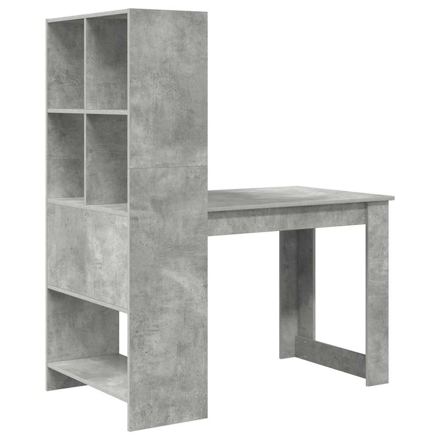 Bureau met plank met opslag Beton Grijs 122 x 67 x 145 cm