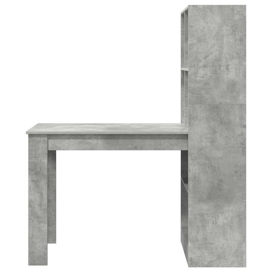 Bureau met plank met opslag Beton Grijs 122 x 67 x 145 cm
