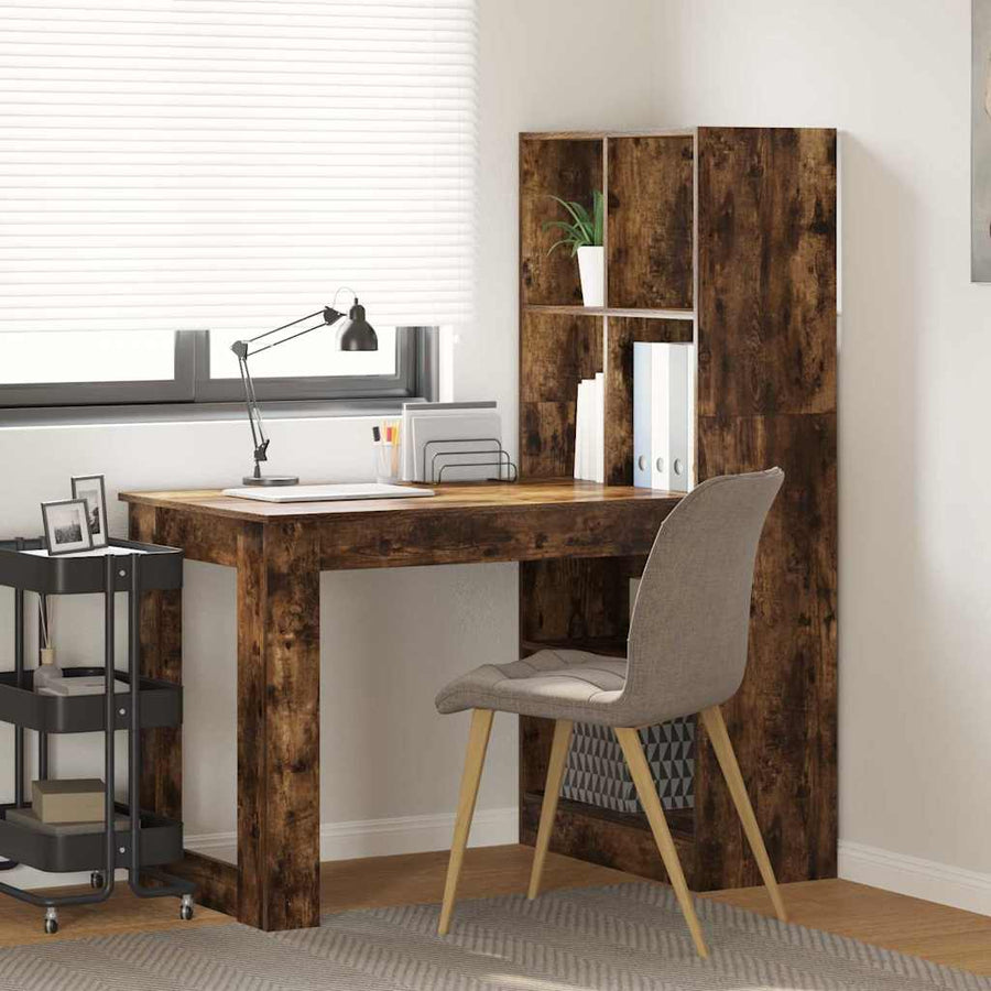 Bureau met plank met opslag Gerookt eiken 122 x 67 x 145 cm