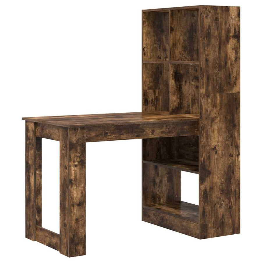 Bureau met plank met opslag Gerookt eiken 122 x 67 x 145 cm