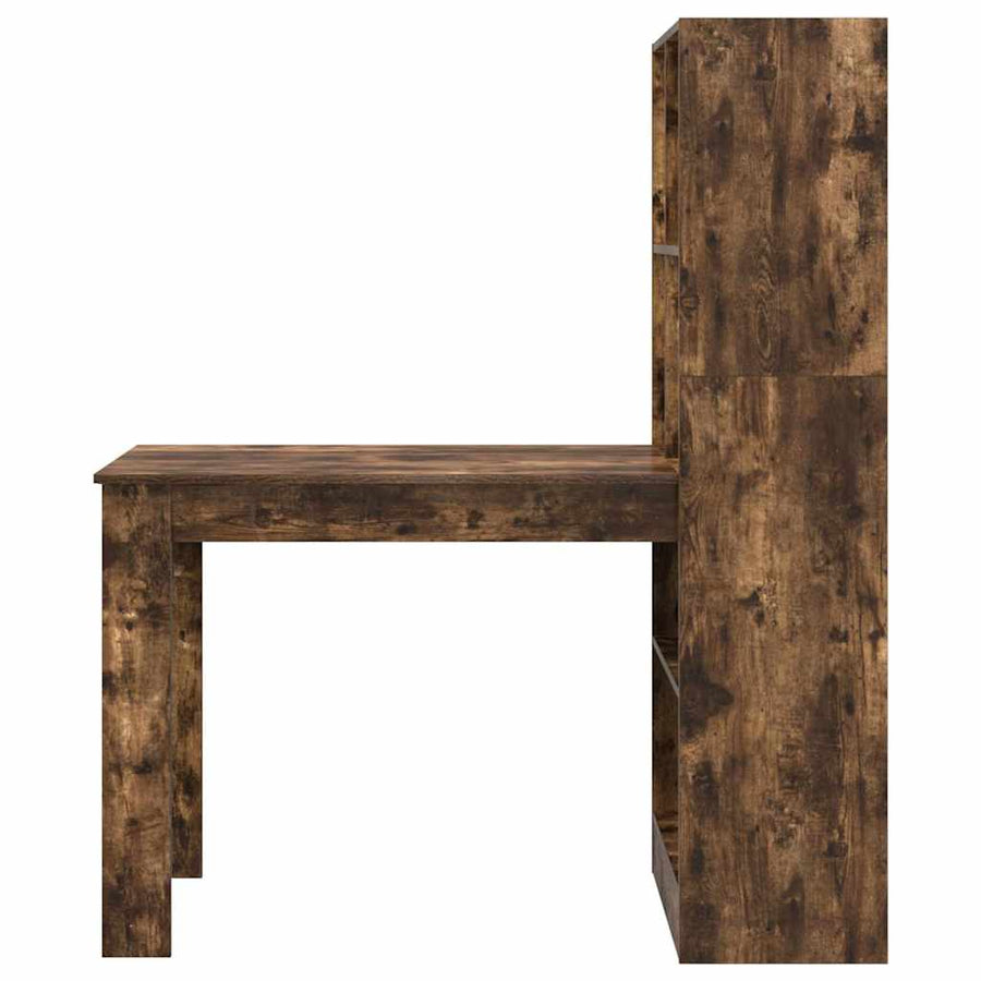 Bureau met plank met opslag Gerookt eiken 122 x 67 x 145 cm