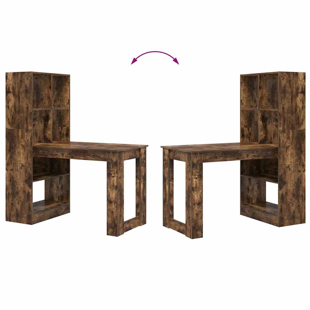 Bureau met plank met opslag Gerookt eiken 122 x 67 x 145 cm