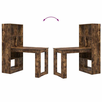 Bureau met plank met opslag Gerookt eiken 122 x 67 x 145 cm