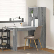 Bureau met plank 122x67x145 cm grijs Sonoma bewerkt hout