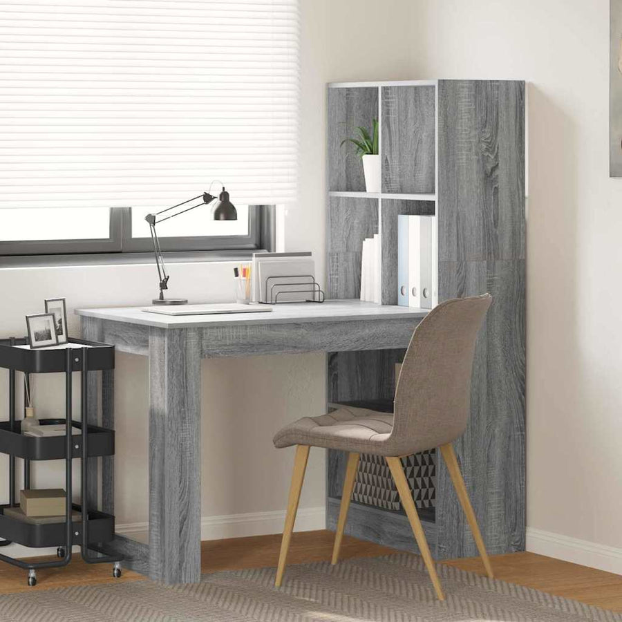 Bureau met plank met opslag Grijs Sonoma 122 x 67 x 145 cm