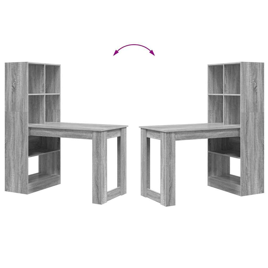 Bureau met plank met opslag Grijs Sonoma 122 x 67 x 145 cm