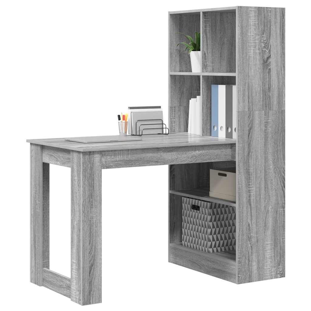 Bureau met plank met opslag Grijs Sonoma 122 x 67 x 145 cm