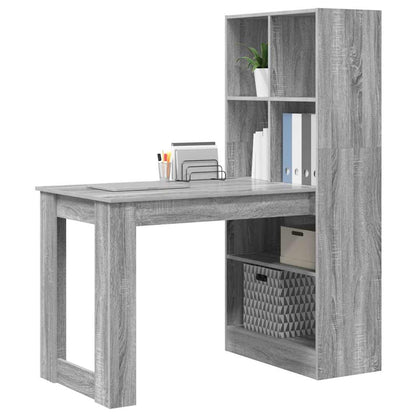 Bureau met plank met opslag Grijs Sonoma 122 x 67 x 145 cm