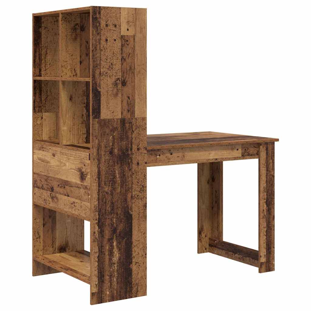 Bureau met plank met opslag Oud Hout 122 x 67 x 145 cm