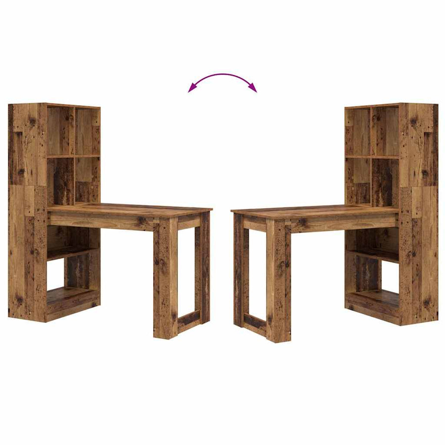 Bureau met plank met opslag Oud Hout 122 x 67 x 145 cm