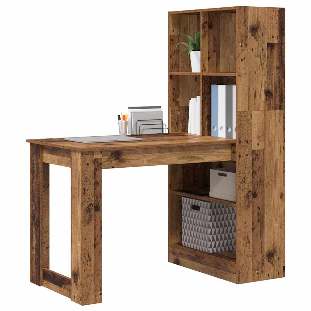 Bureau met plank met opslag Oud Hout 122 x 67 x 145 cm