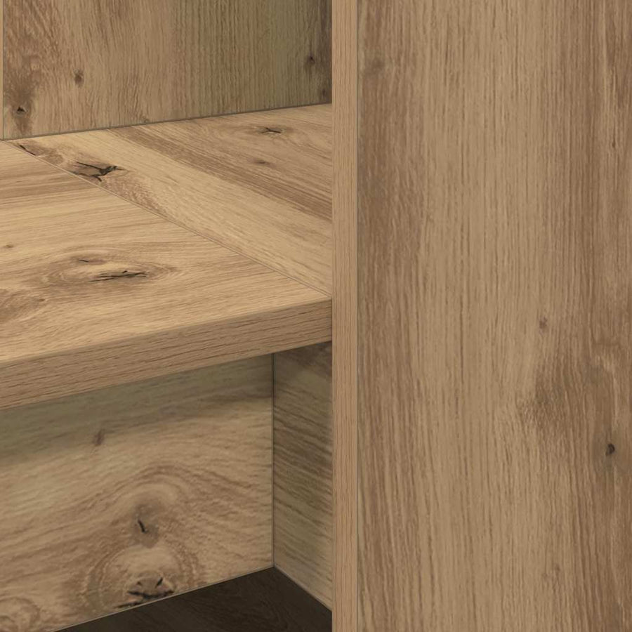 Bureau met plank met opslag artisanaal eikenkleurig 122 x 67 x 145 cm