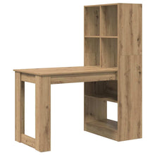 Bureau met plank met opslag artisanaal eikenkleurig 122 x 67 x 145 cm