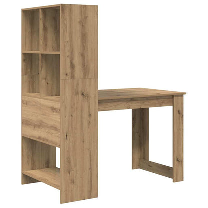 Bureau met plank met opslag artisanaal eikenkleurig 122 x 67 x 145 cm