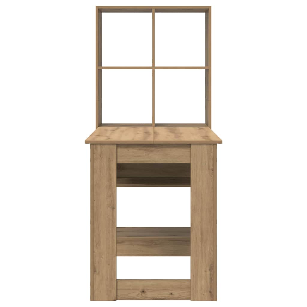 Bureau met plank met opslag artisanaal eikenkleurig 122 x 67 x 145 cm