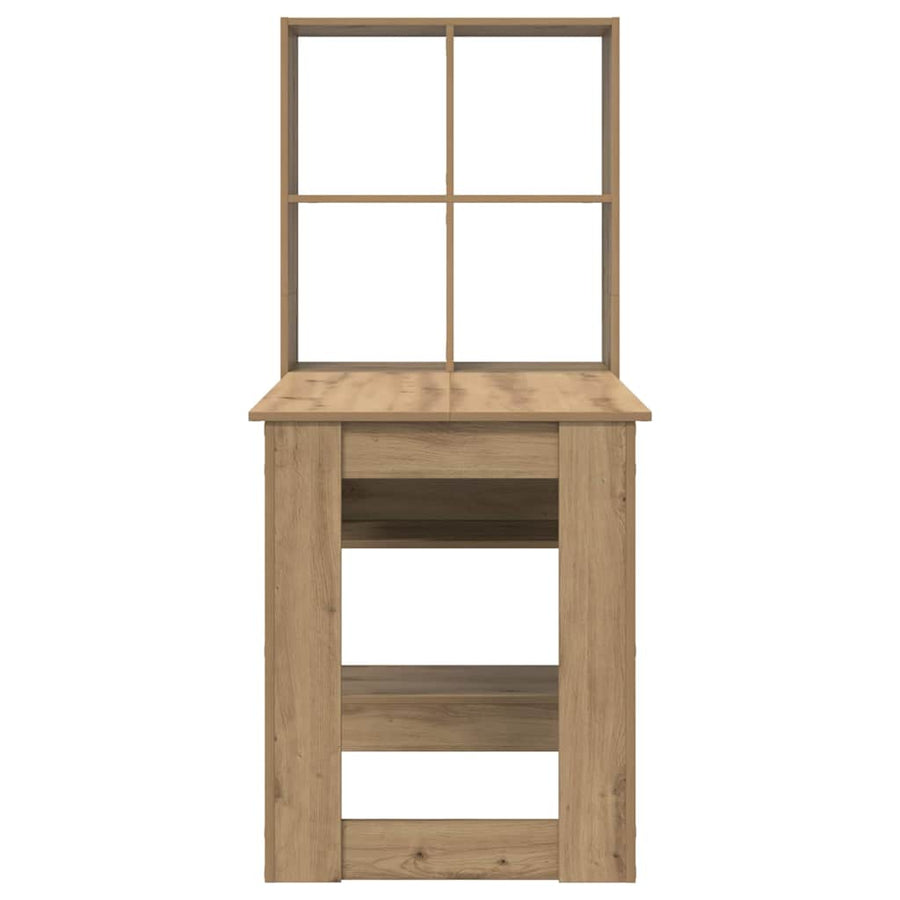Bureau met plank met opslag artisanaal eikenkleurig 122 x 67 x 145 cm