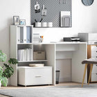 Desk with drawer White 131.5 x 50 x 106.5 cm Engineered wood