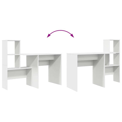 Bureau met lade met plank met opslag Wit 131,5 x 50 x 106,5 cm Bewerkt hout