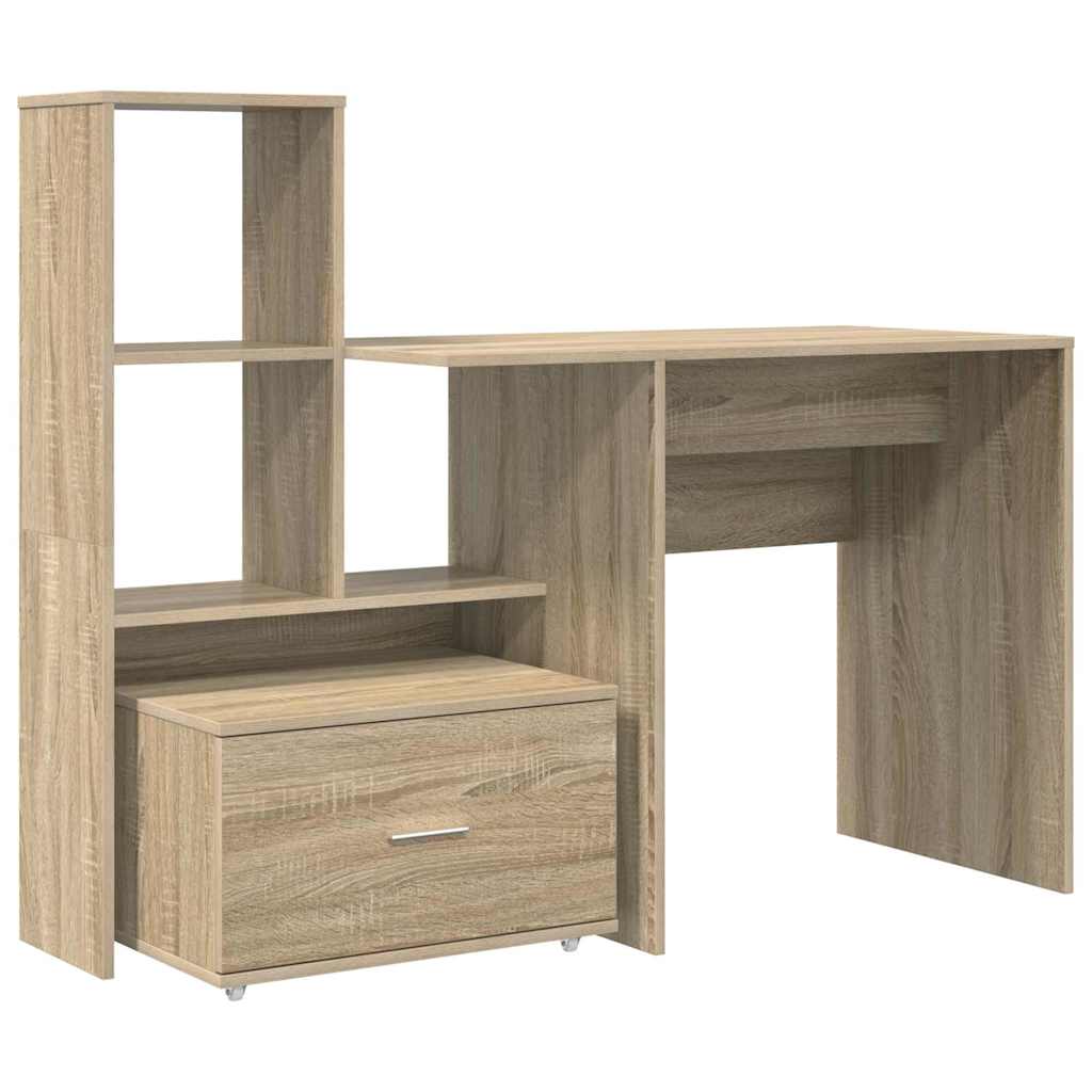 Bureau met lade Sonoma eiken 131,5 x 50 x 106,5 cm Bewerkt hout
