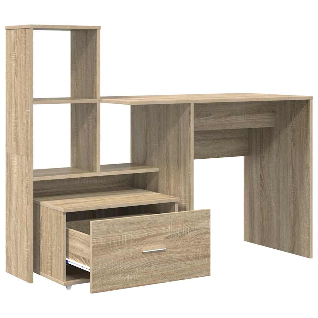 Bureau met lade Sonoma eiken 131,5 x 50 x 106,5 cm Bewerkt hout
