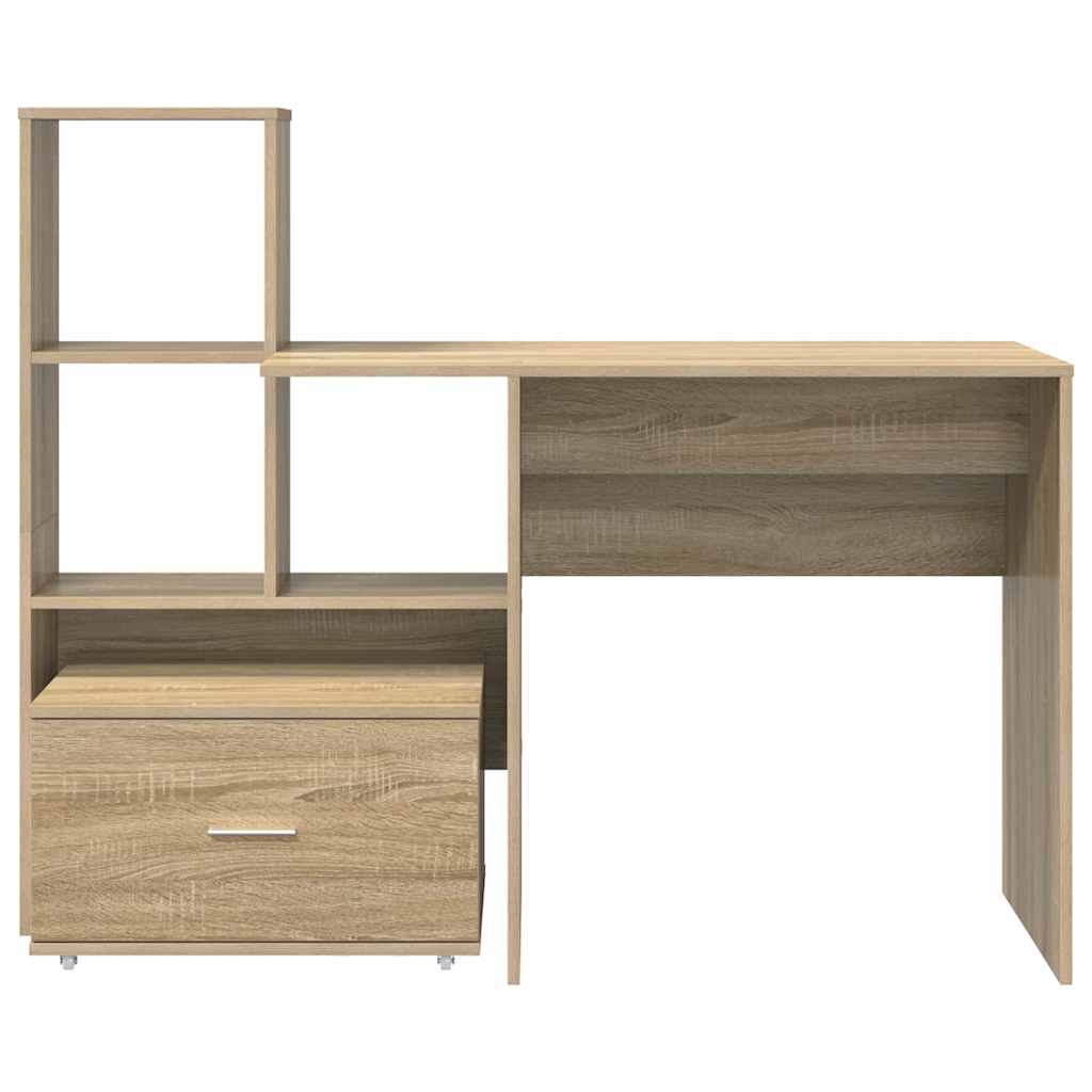 Bureau met lade Sonoma eiken 131,5 x 50 x 106,5 cm Bewerkt hout