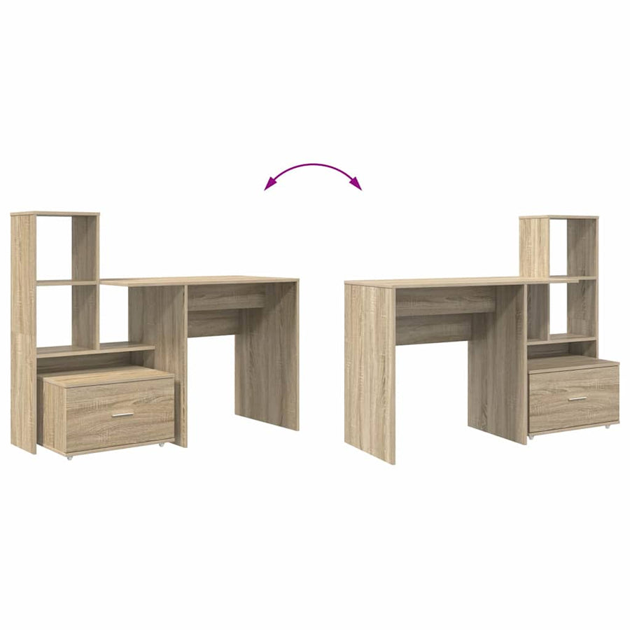 Bureau met lade Sonoma eiken 131,5 x 50 x 106,5 cm Bewerkt hout
