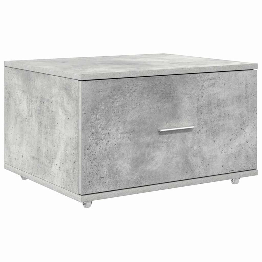Bureau met lade met plank met opslag Betongrijs 131,5 x 50 x 106,5 cm Bewerkt hout
