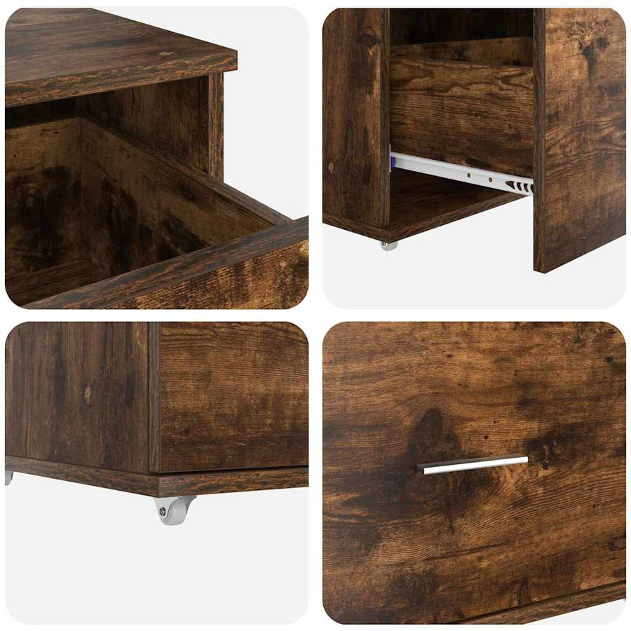 Bureau Gerookt eiken 131,5 x 50 x 106,5 cm Bewerkt hout