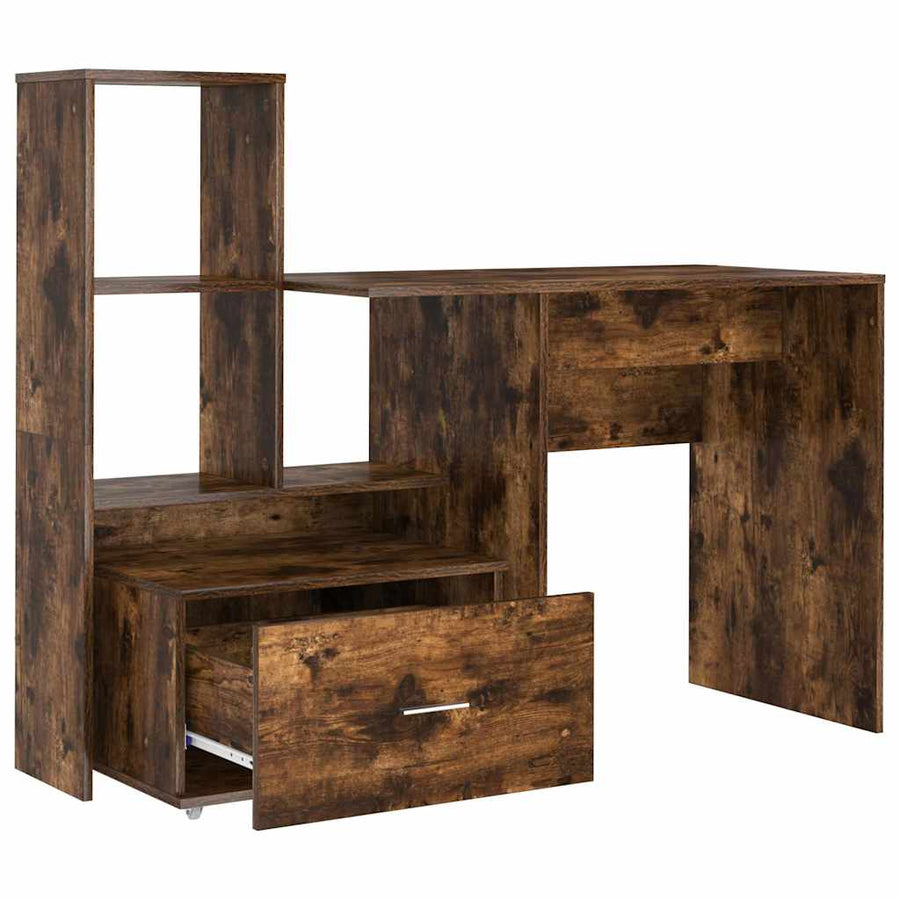 Bureau Gerookt eiken 131,5 x 50 x 106,5 cm Bewerkt hout