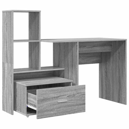 Bureau met lade Grijs sonoma 131,5 x 50 x 106,5 cm Bewerkt hout