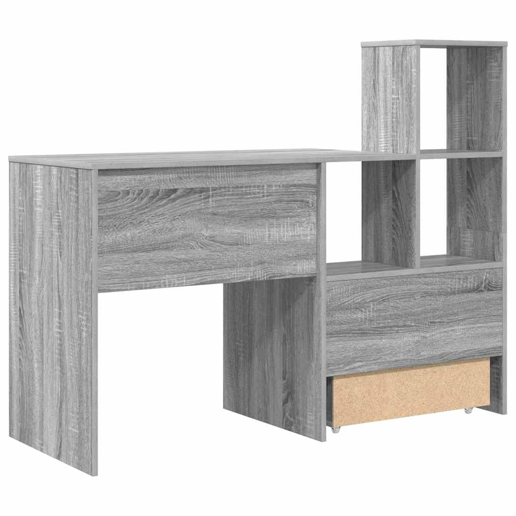 Bureau met lade Grijs sonoma 131,5 x 50 x 106,5 cm Bewerkt hout