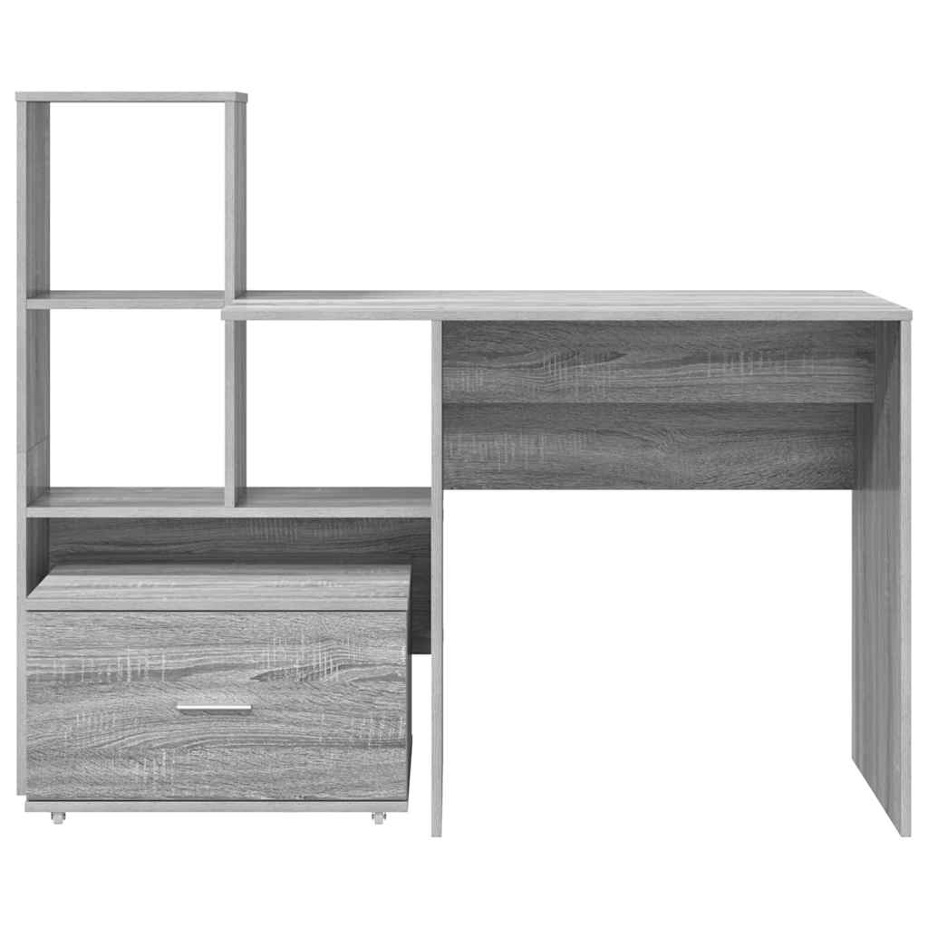 Bureau met lade Grijs sonoma 131,5 x 50 x 106,5 cm Bewerkt hout