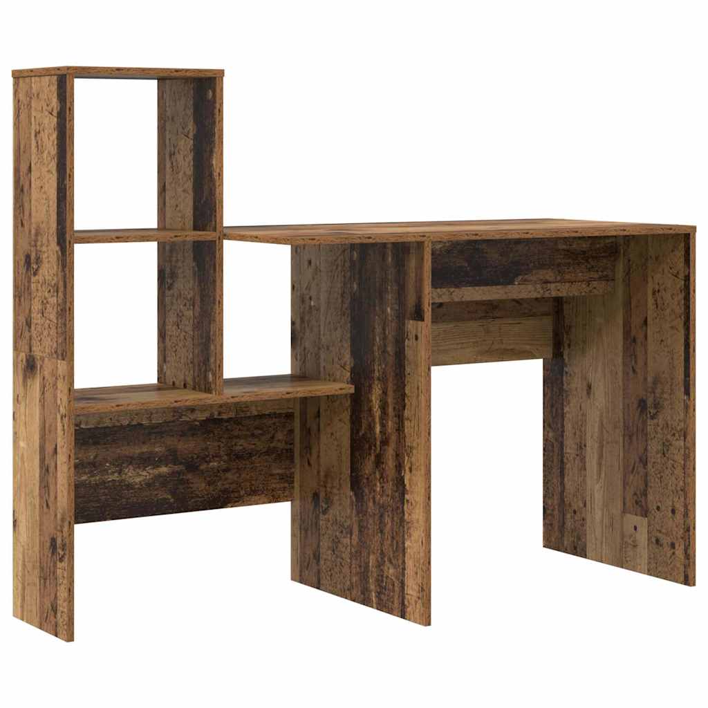 Bureau met lade met plank met opslag Oud hout 131,5 x 50 x 106,5 cm Bewerkt hout