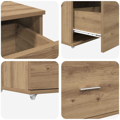 Bureau met lade met plank met opslag artisanaal eikenkleurig 131,5 x 50 x 106,5 cm