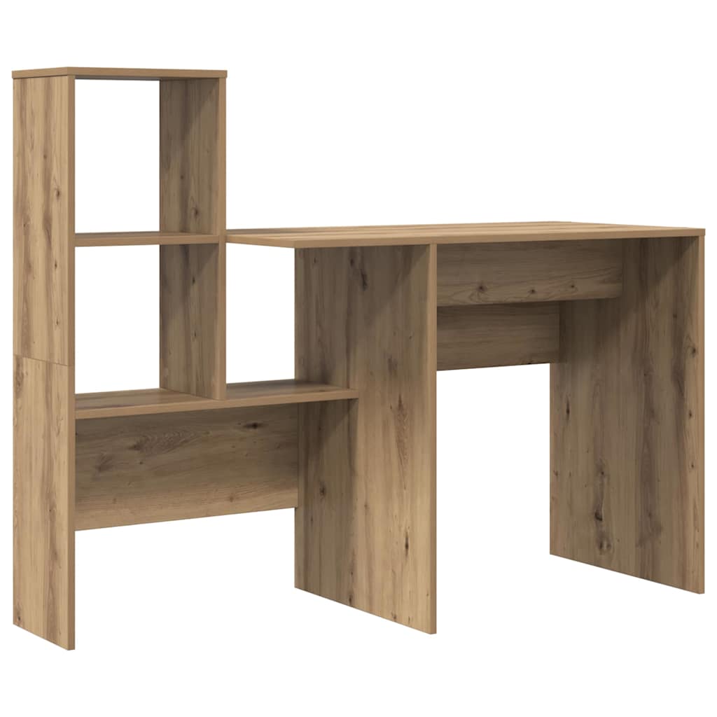Bureau met lade met plank met opslag artisanaal eikenkleurig 131,5 x 50 x 106,5 cm