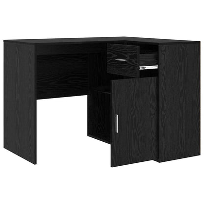 Hoekbureau met lade Zwart Eiken 102 x 88 x 75 cm