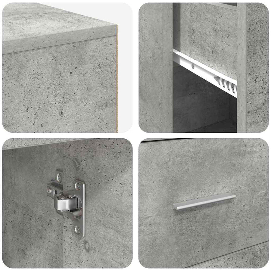 Hoekbureau met lade Beton Grijs 102 x 88 x 75 cm