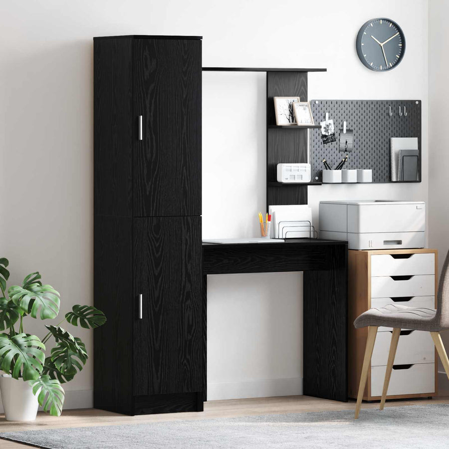 Bureau 2 pcs Zwart Eiken