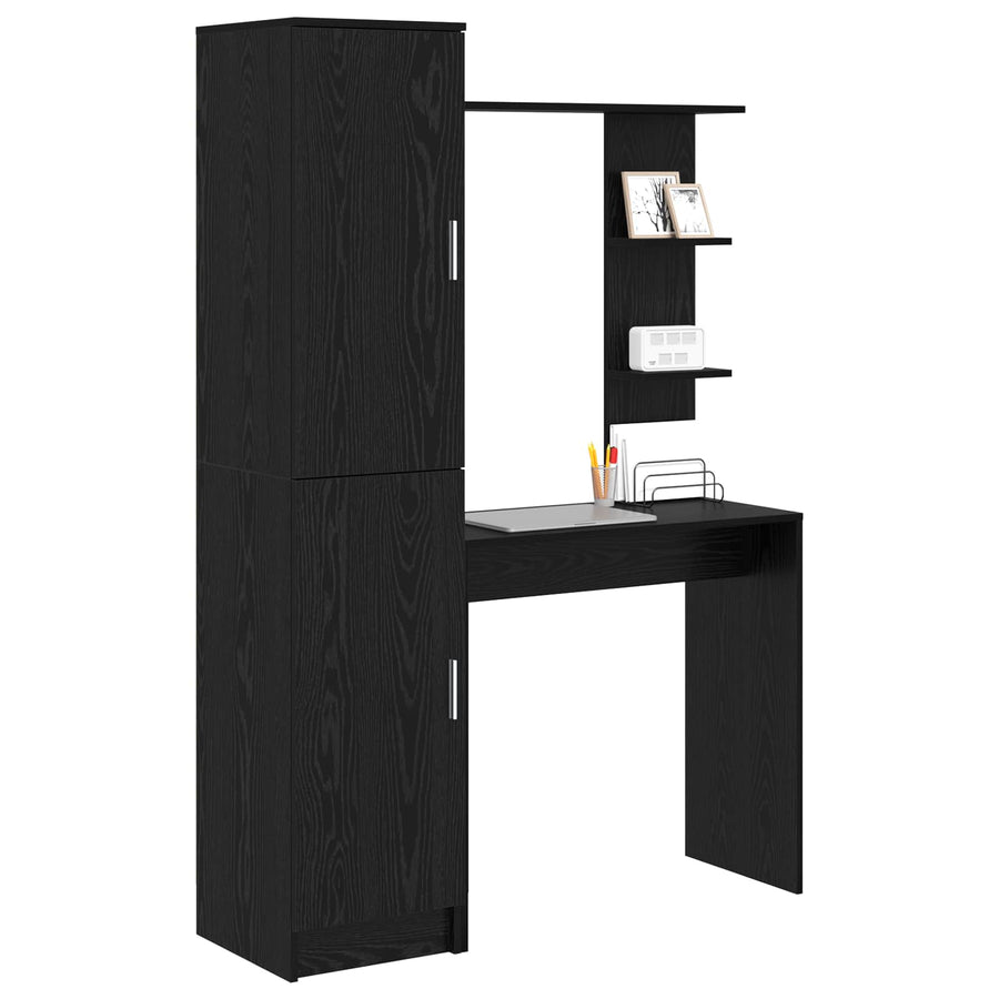 Bureau 2 pcs Zwart Eiken