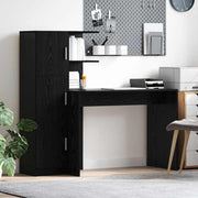 Bureau 133,5x50x124 cm zwart eiken 2-delig