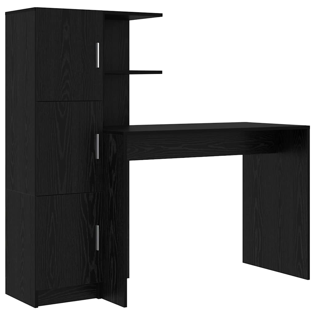 Bureau 2 pcs Zwart Eiken