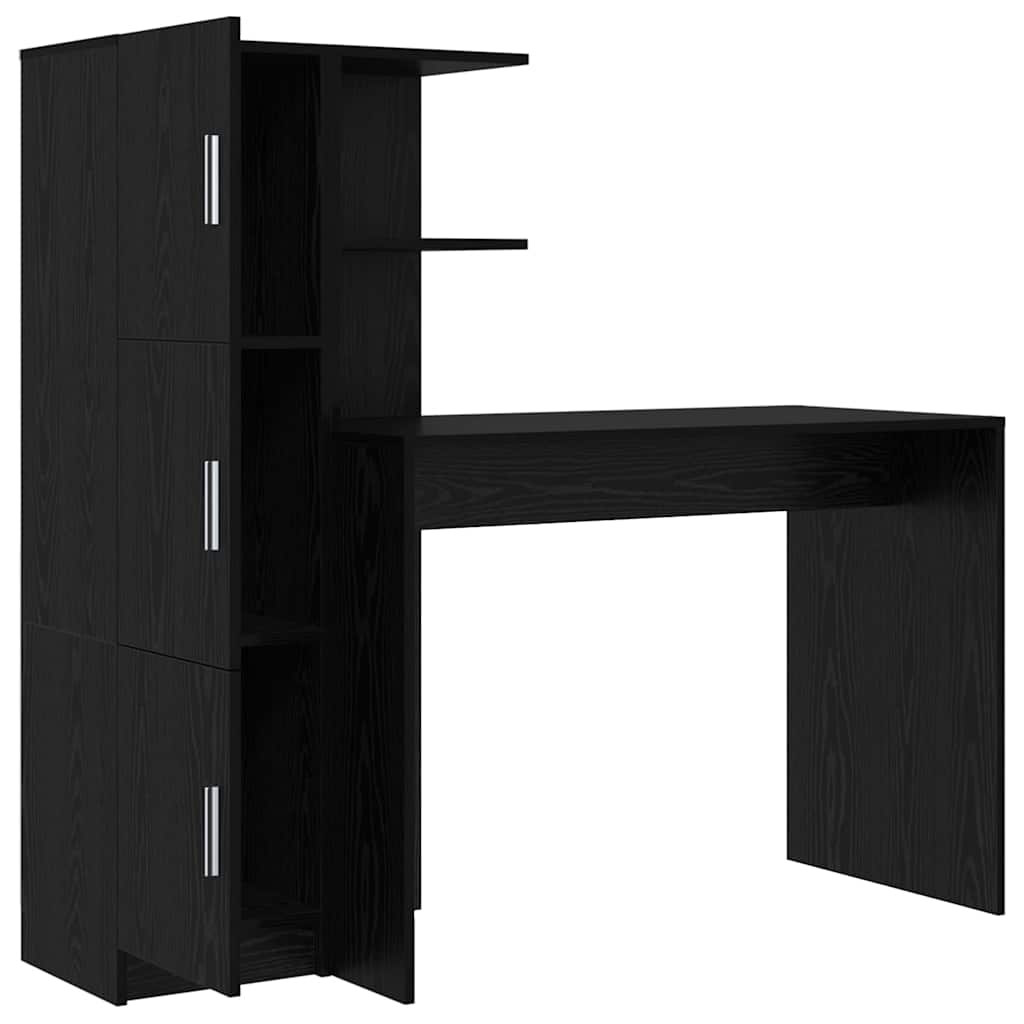 Bureau 2 pcs Zwart Eiken
