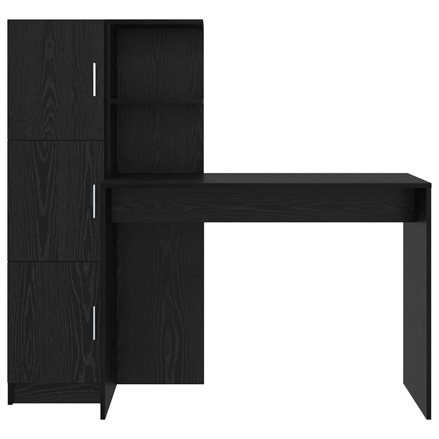 Bureau 2 pcs Zwart Eiken