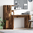 Bureau met opbergkast oudhout 102x50x124 cm