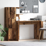 Bureau met opbergkast oudhout 102x50x124 cm