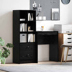 Bureau met lade zwart eiken 105,5x34x127 cm