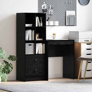 Bureau met lade zwart eiken 105,5x34x127 cm