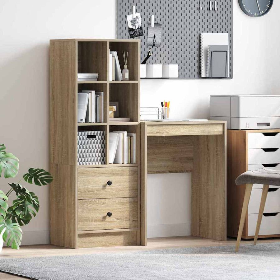 Bureau met lade 2 pcs Sonoma Eiken