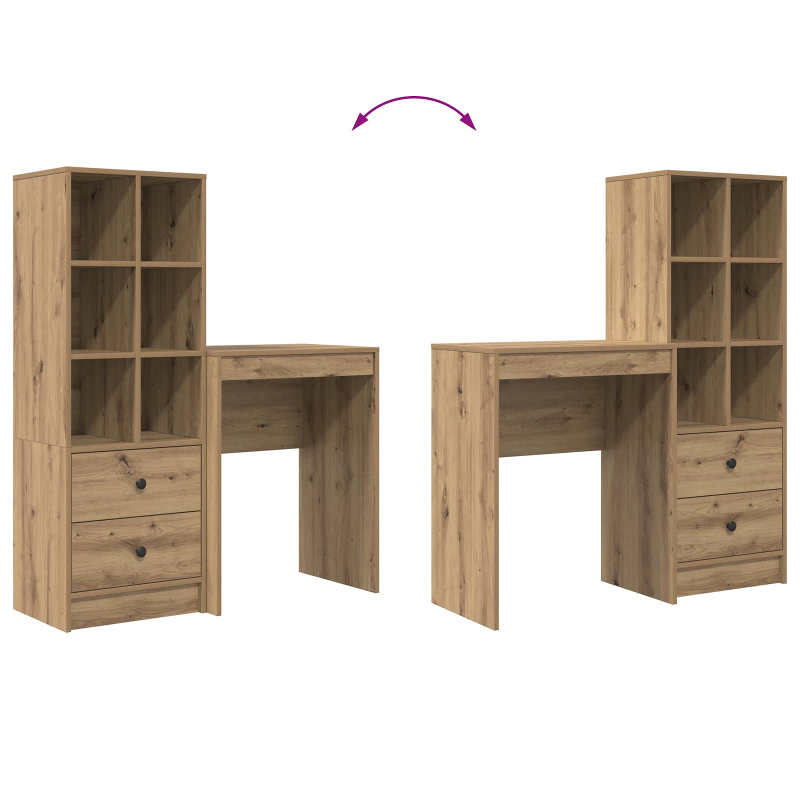 Bureau met lade 2 pcs Artisan Eiken