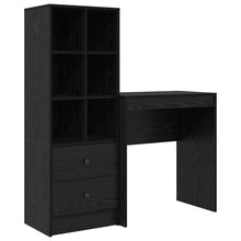 Bureau met lade 2 pcs Zwart Eiken
